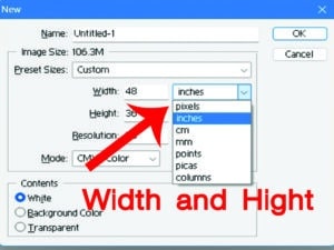 Widhth and hight